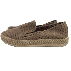 Esprit Nadeen Womens 8M Brown Perforated Espadrille Slip On Sneakers